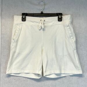 LRL RALPH LAUREN Active Women’s Shorts Medium White Cotton Drawstring Pockets